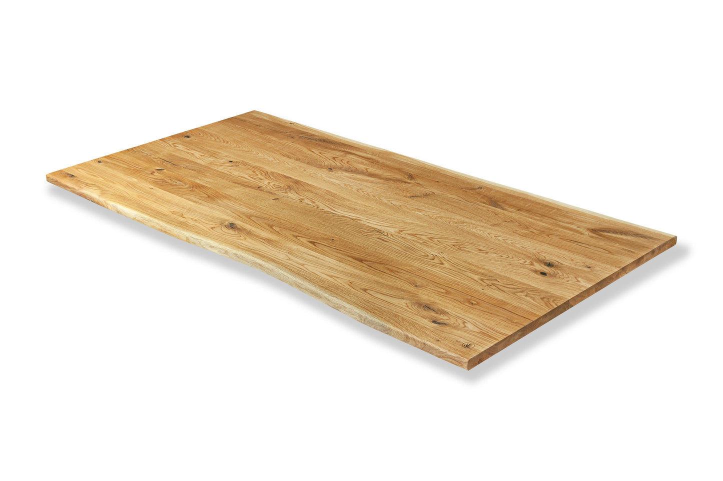 Tischplatte mit Baumkante aus Eiche Massivholz