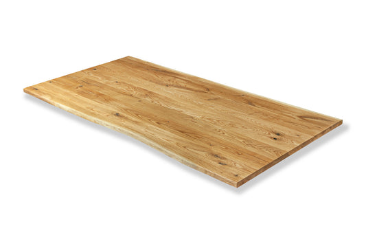 Tischplatte mit Baumkante aus Eiche Massivholz