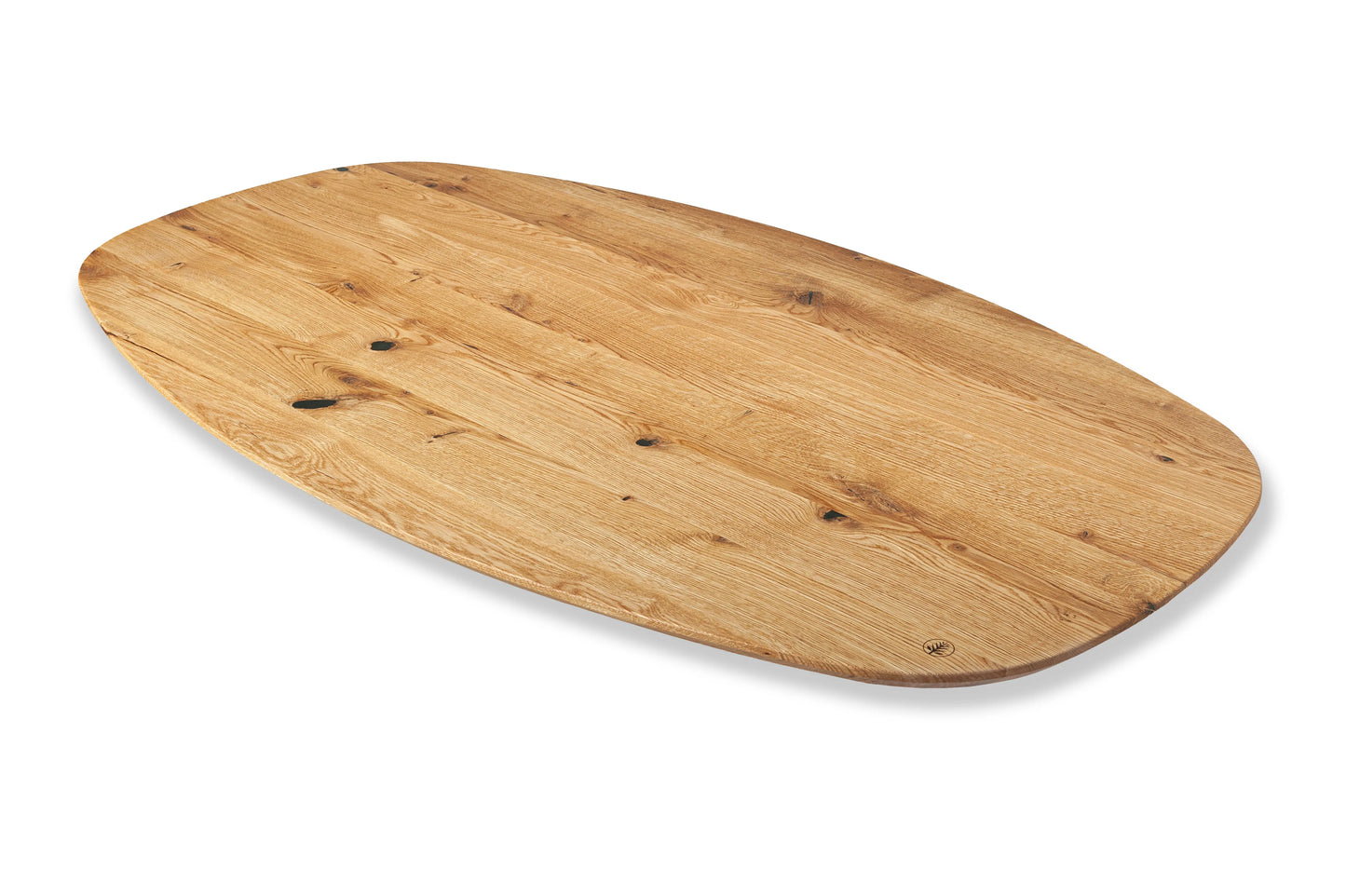 Tischplatte Dänisch Oval aus Eiche Massivholz