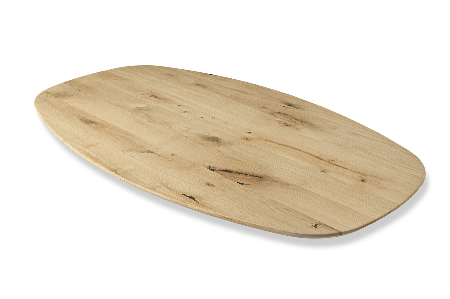 Tischplatte Dänisch Oval aus Eiche Massivholz